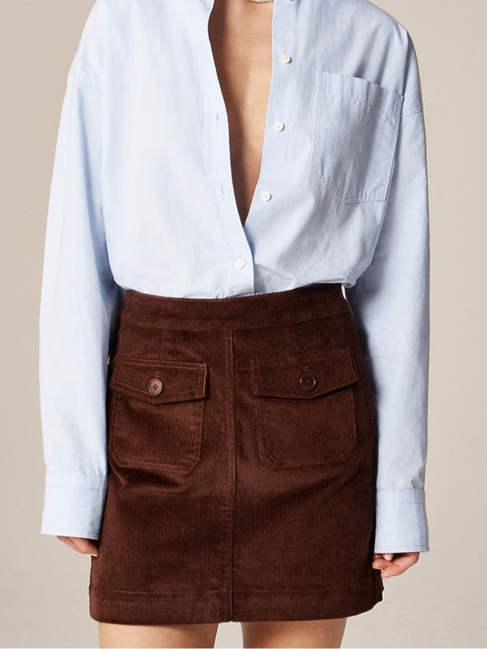 J.Crew Patch-pocket Mini Corduroy Skirt (14, Brown)